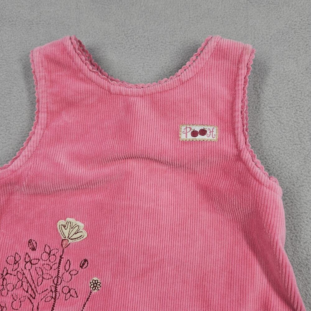 Vtg Y2K Disney Baby Winnie The Pooh Corduroy Dress 12 Months Pink Embroidered - Picture 2 of 10